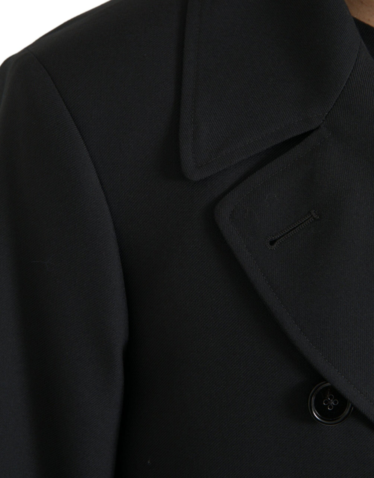 Veste trench-coat croisée noire Dolce &amp; Gabbana