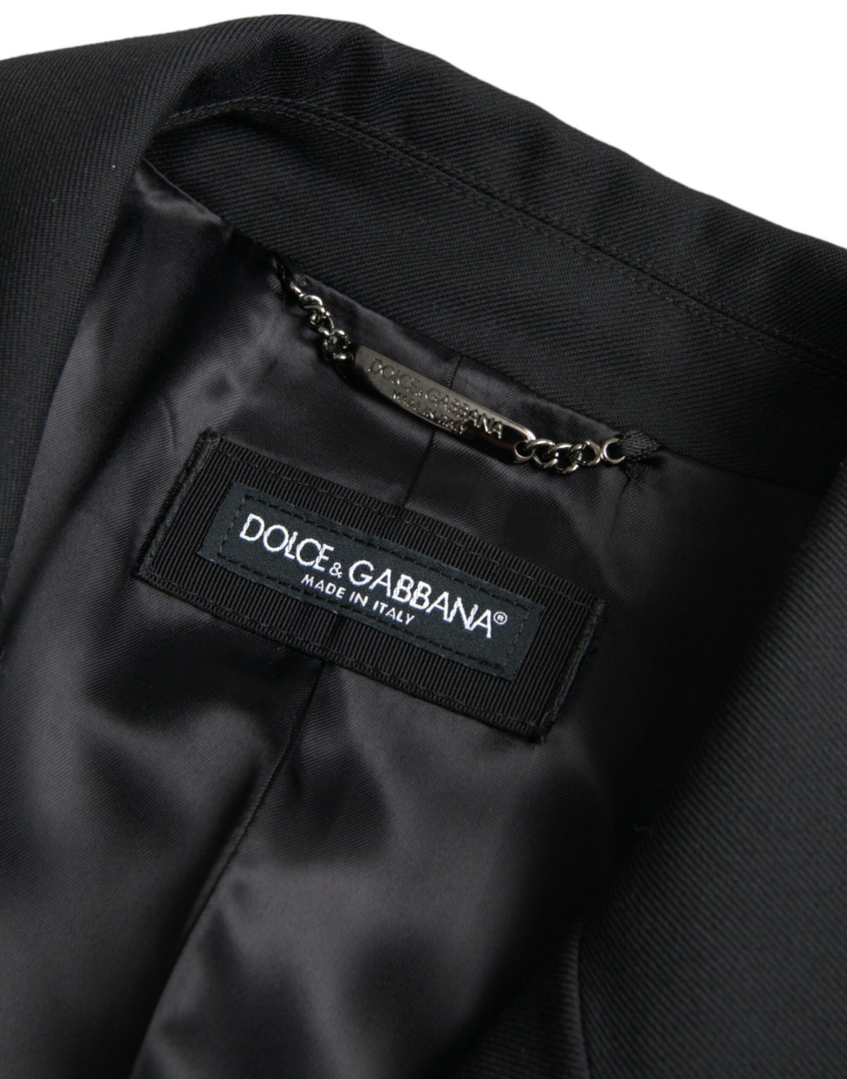 Veste trench-coat croisée noire Dolce &amp; Gabbana