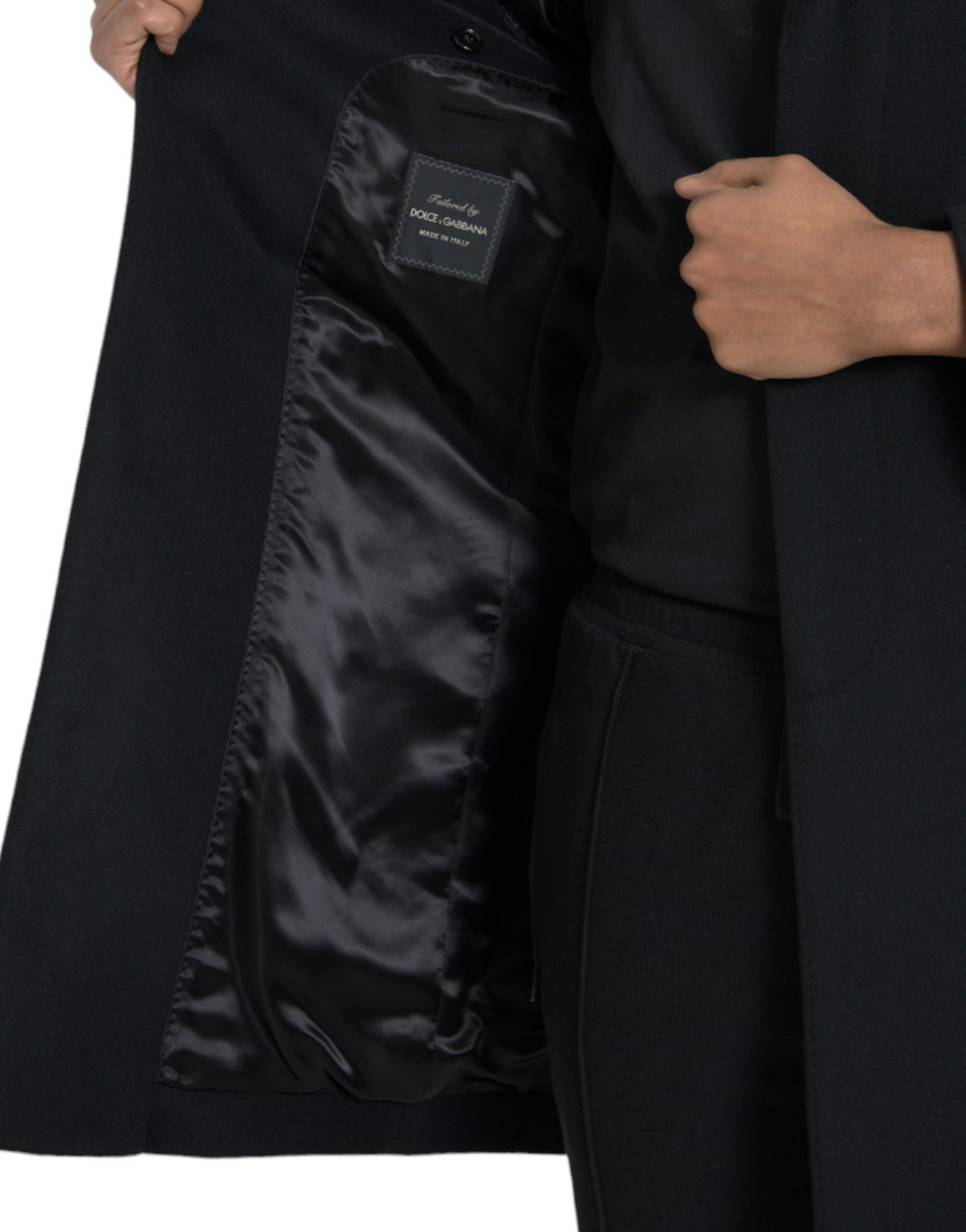 Veste trench noire à boutonnage simple Dolce &amp; Gabbana