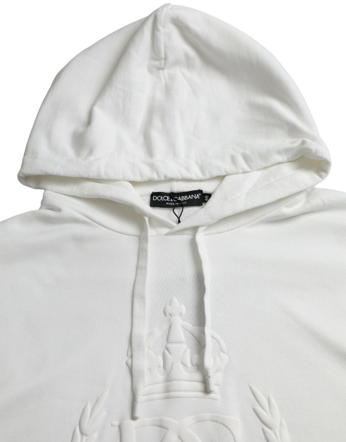 Pull-over à capuche en coton blanc Dolce &amp; Gabbana