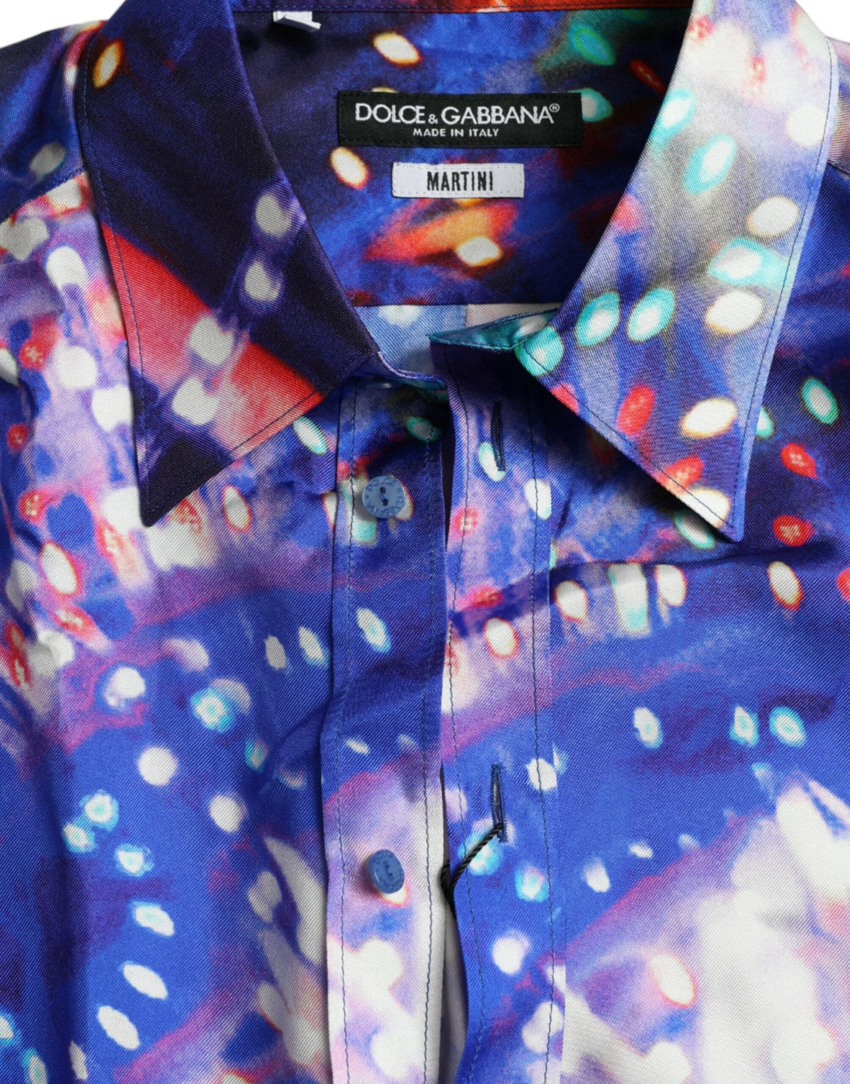 Chemise MARTINI slim en soie Luminarie violette Dolce &amp; Gabbana