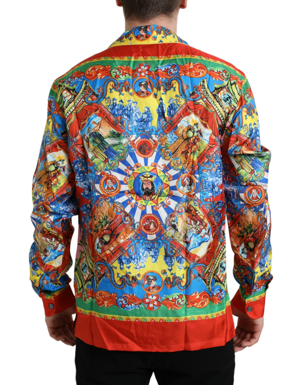 Chemise boutonnée décontractée à motifs multicolores Dolce &amp; Gabbana