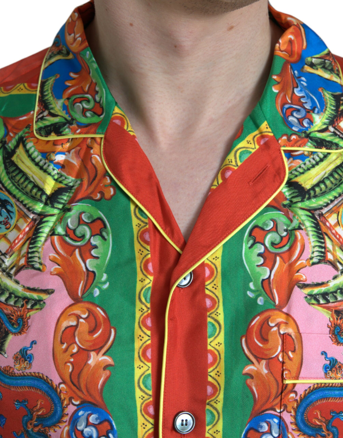 Chemise boutonnée décontractée à motifs multicolores Dolce &amp; Gabbana