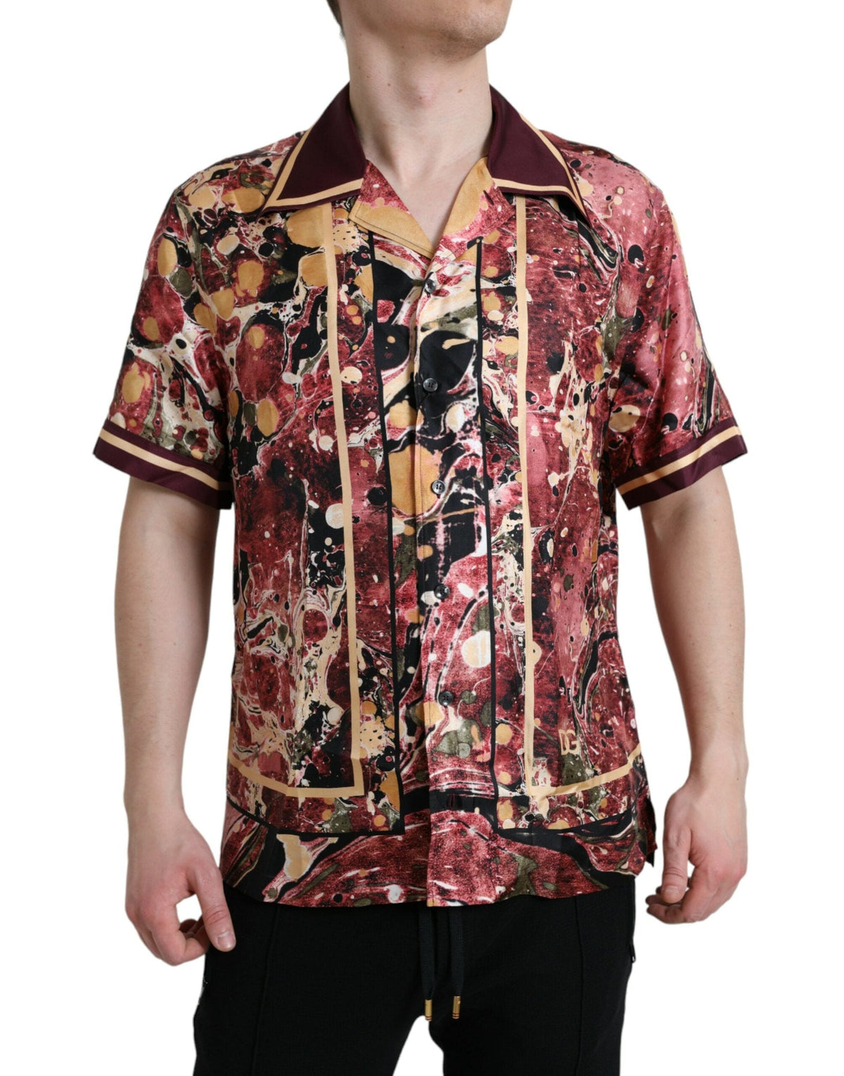 Chemise boutonnée en soie multicolore Dolce &amp; Gabbana