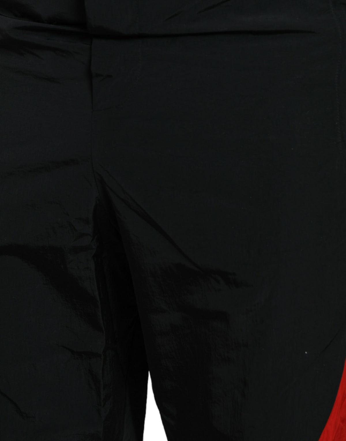 Pantalon de jogging en nylon imprimé léopard noir et rouge Dolce &amp; Gabbana