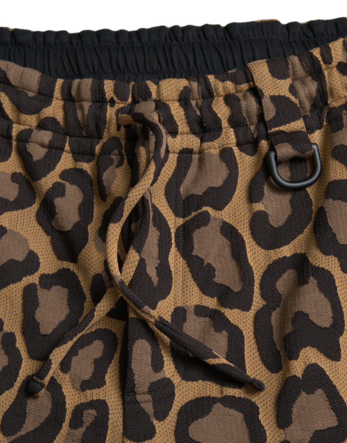 Pantalones jogger de poliéster con estampado de leopardo en marrón de Dolce &amp; Gabbana