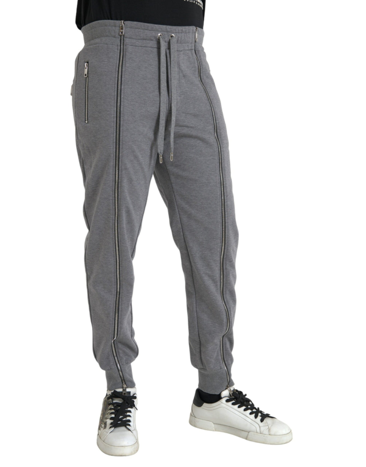 Pantalon de jogging skinny en coton gris Dolce &amp; Gabbana