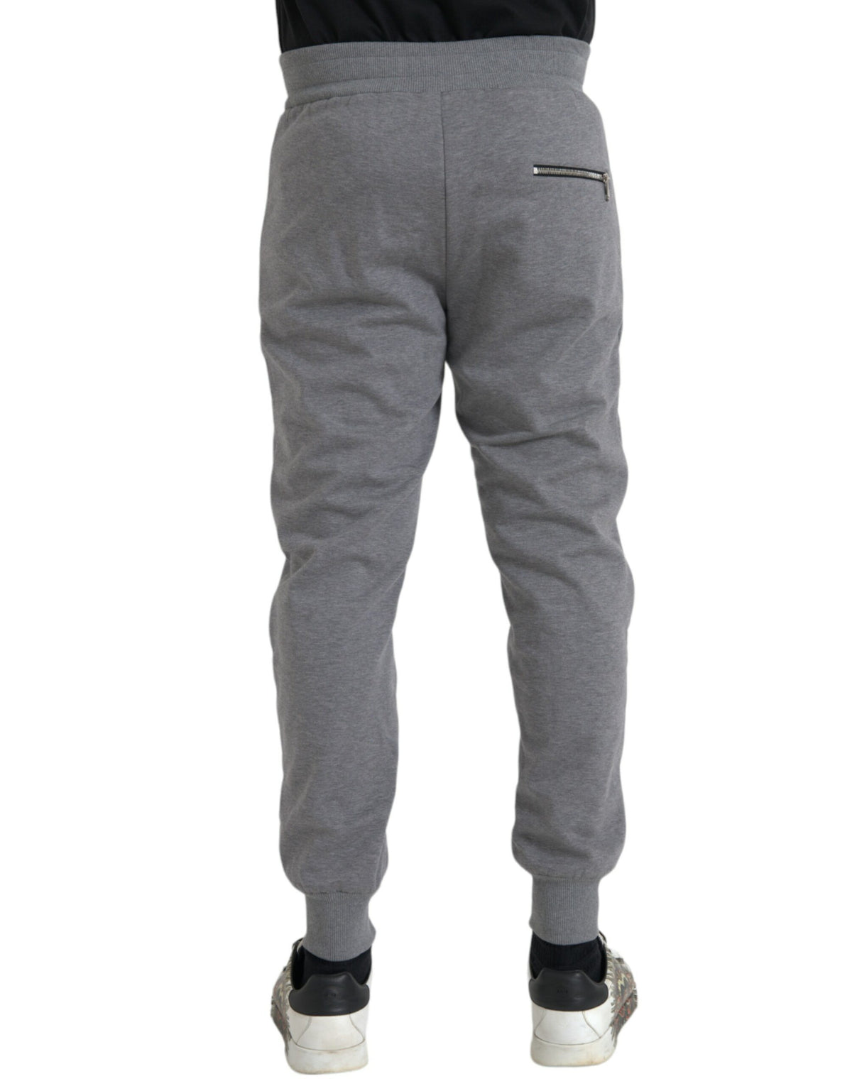 Pantalon de jogging skinny en coton gris Dolce &amp; Gabbana