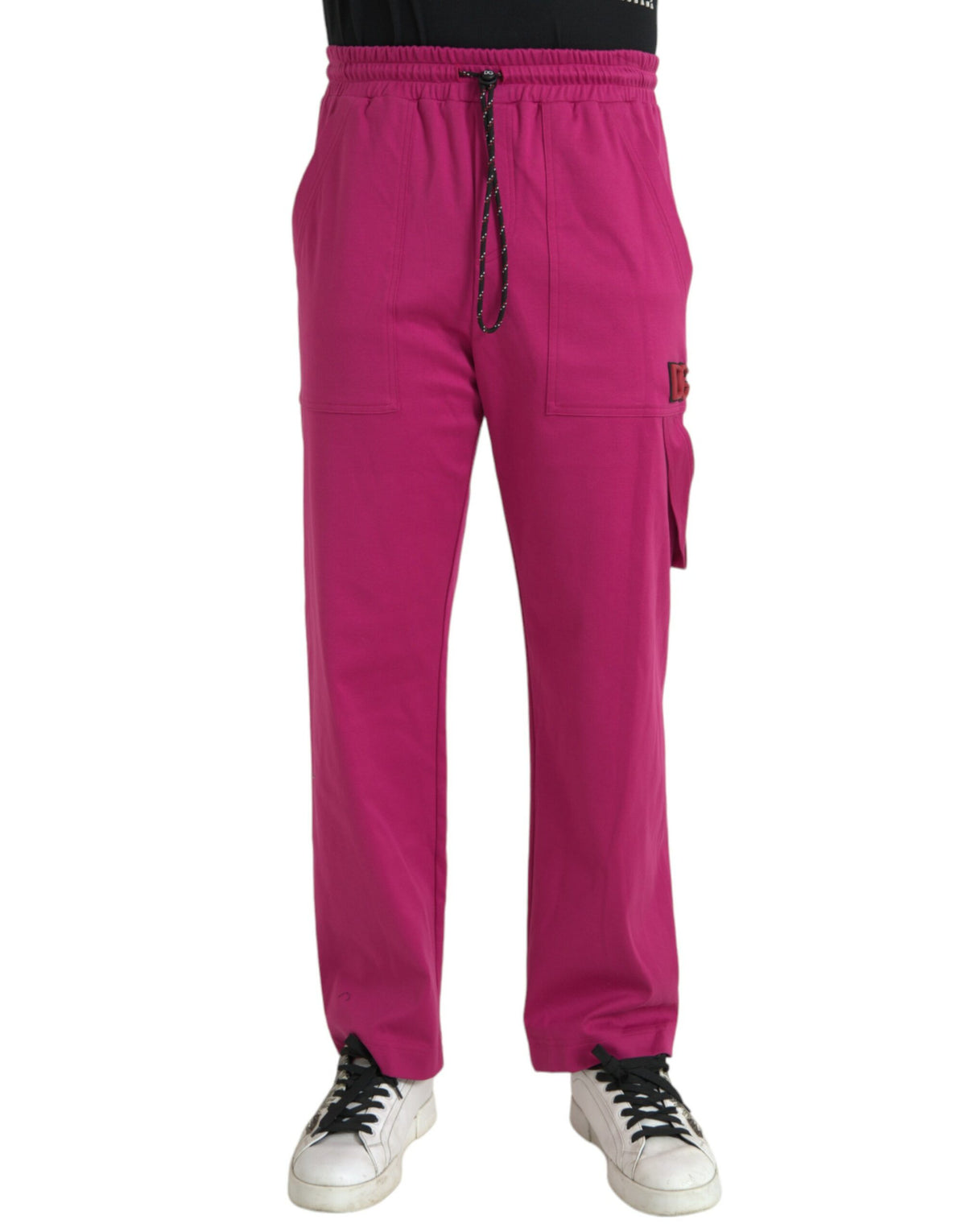 Pantalon de jogging cargo en coton rose avec logo Dolce &amp; Gabbana