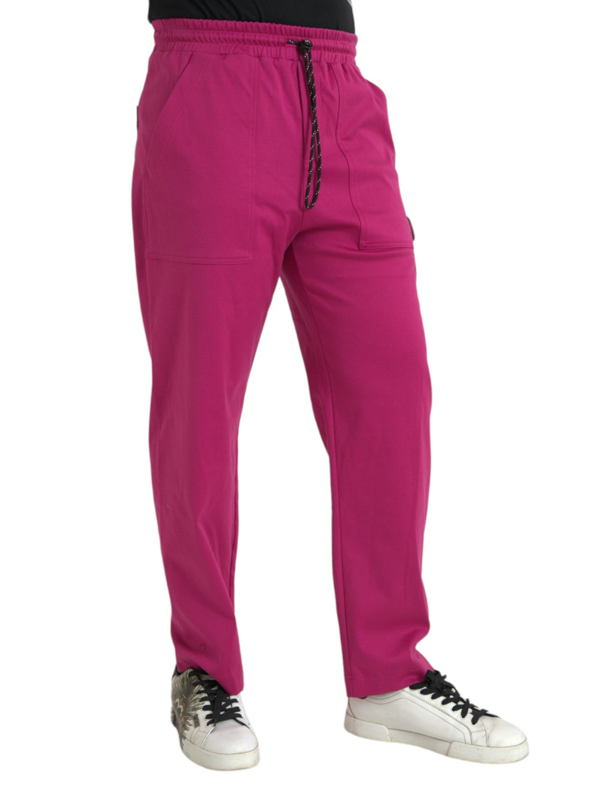 Pantalon de jogging cargo en coton rose avec logo Dolce &amp; Gabbana