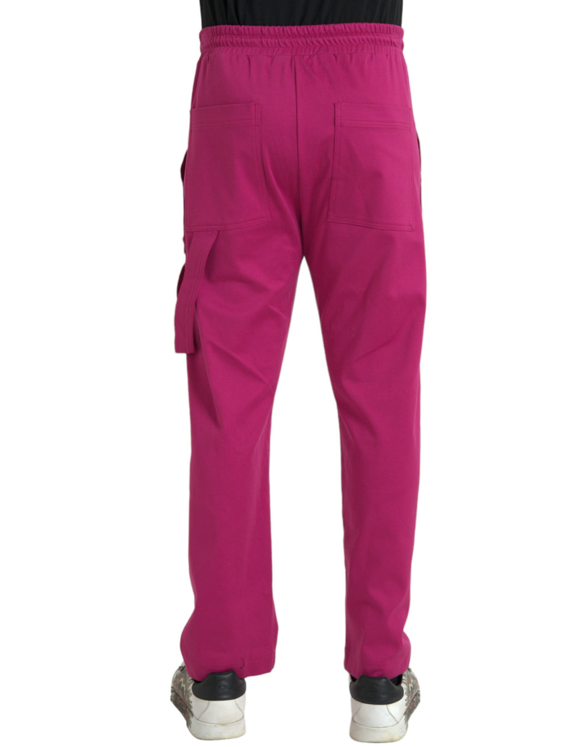 Pantalon de jogging cargo en coton rose avec logo Dolce &amp; Gabbana