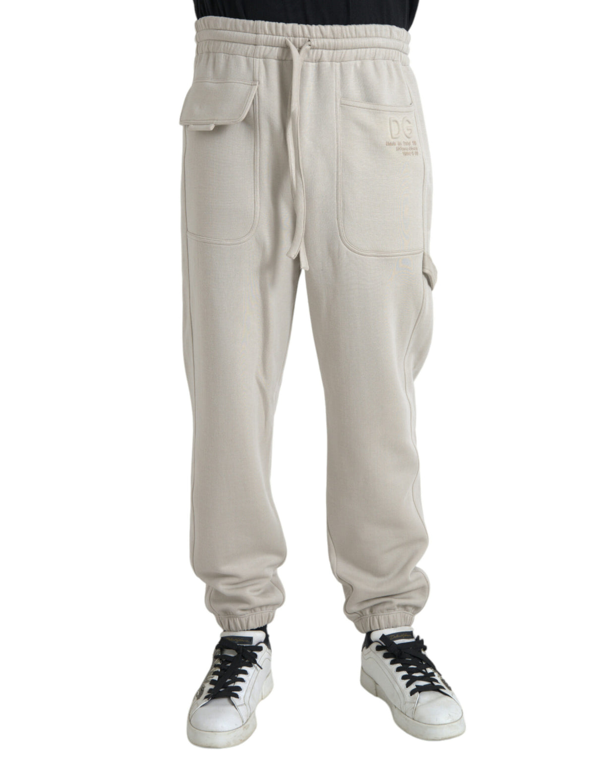 Pantalon de jogging cargo en viscose blanc cassé Dolce &amp; Gabbana