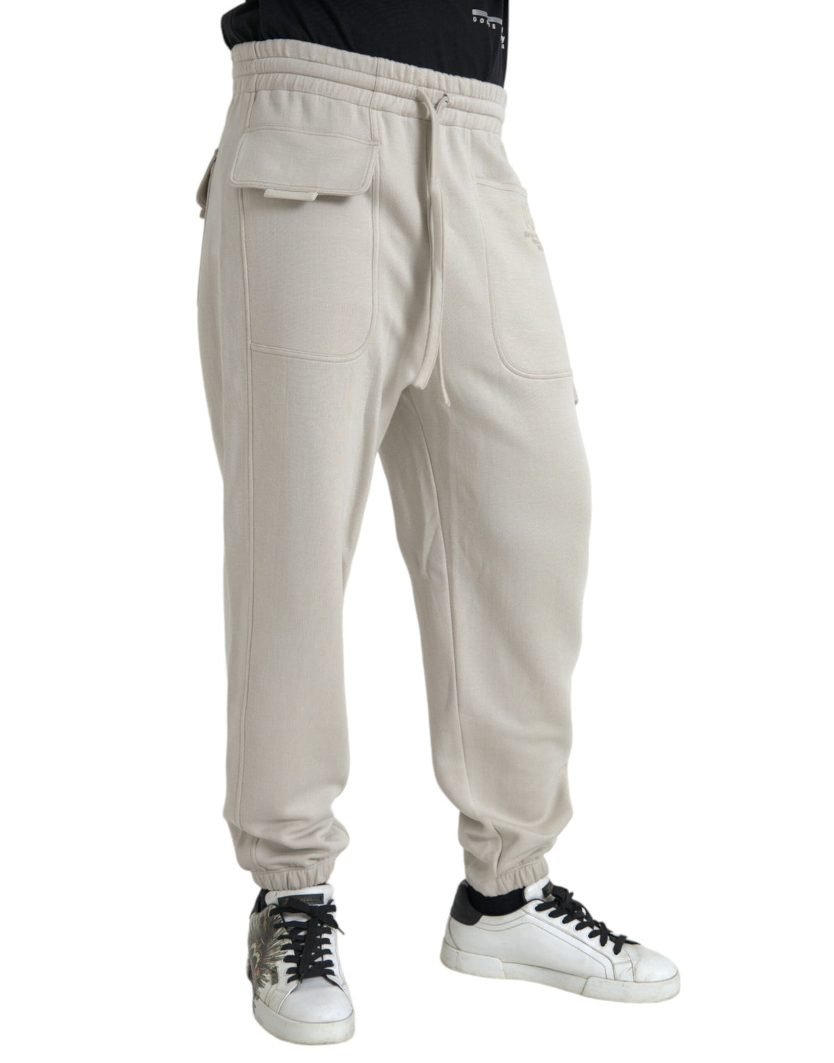 Pantalon de jogging cargo en viscose blanc cassé Dolce &amp; Gabbana