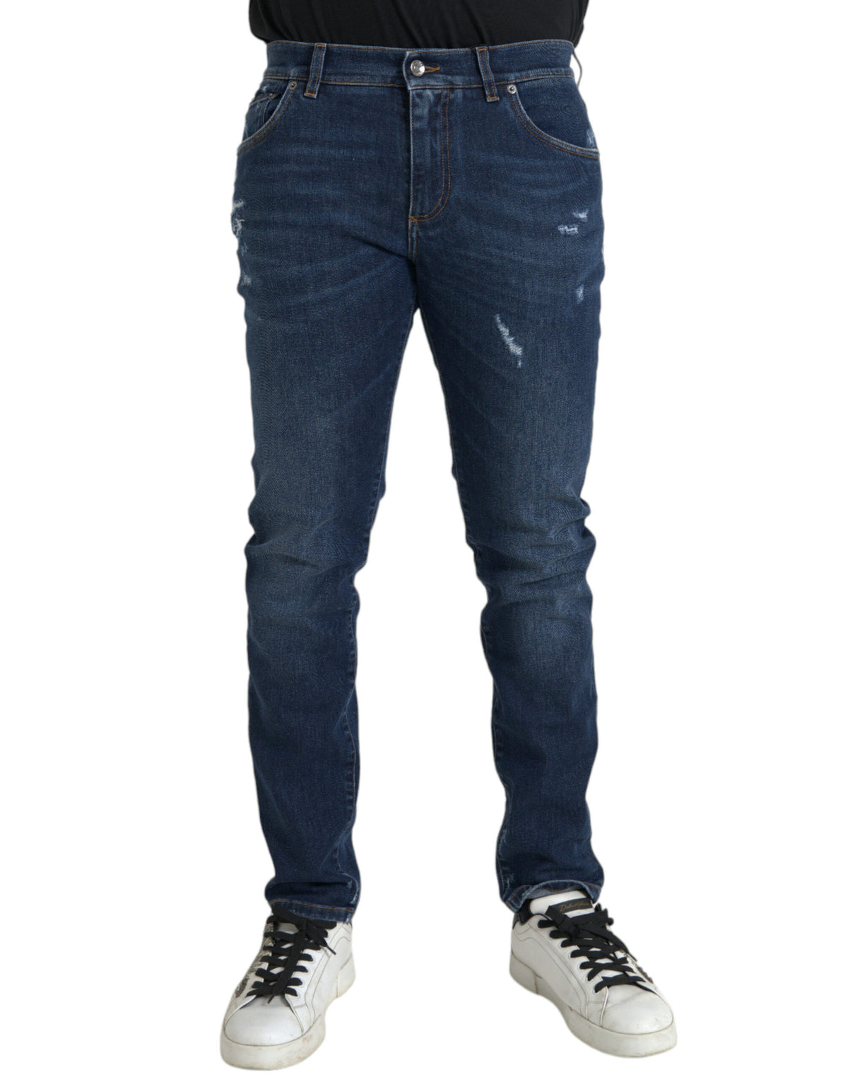 Jean skinny en coton bleu slim fit Dolce &amp; Gabbana pour homme