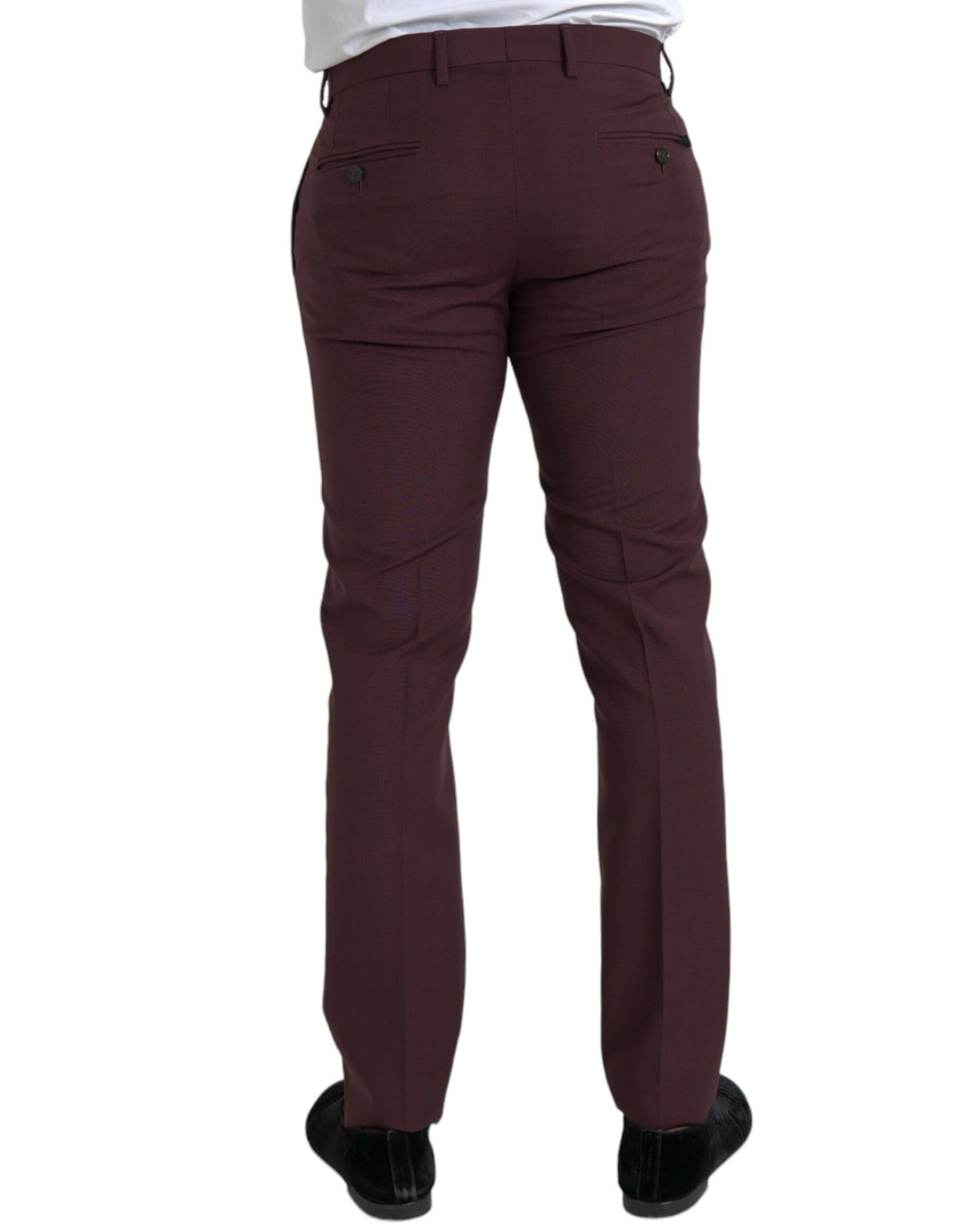 Pantalon habillé slim fit en laine marron Dolce &amp; Gabbana pour homme