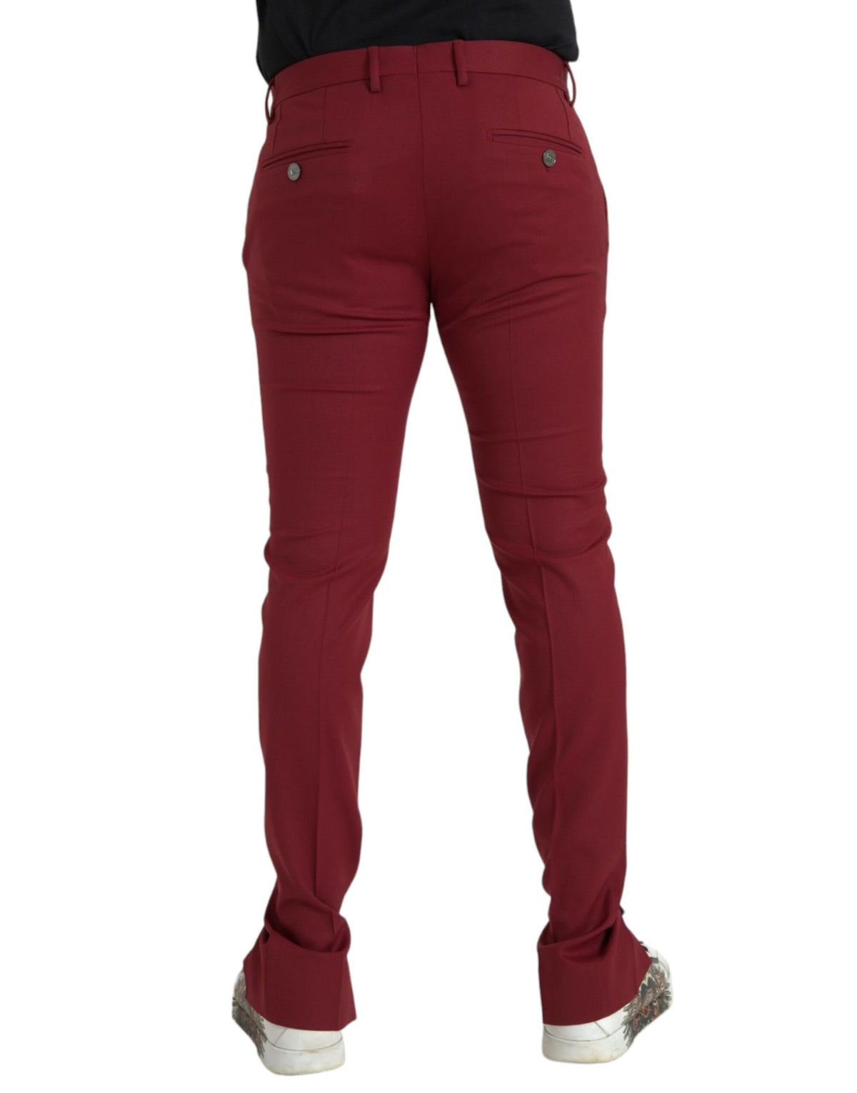 Pantalon habillé slim en laine rouge Dolce &amp; Gabbana pour homme