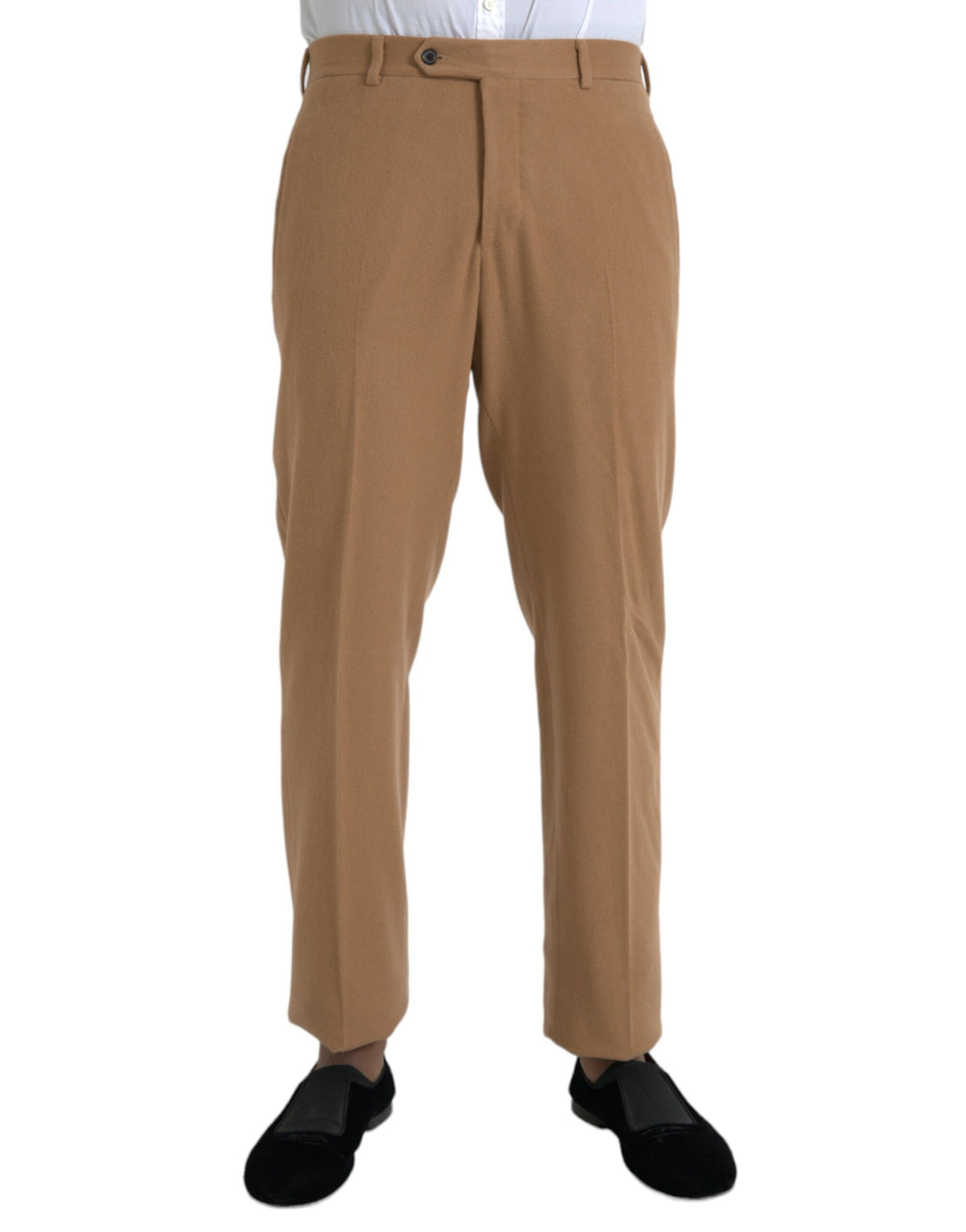 Pantalon habillé coupe droite en cachemire beige Prada pour homme