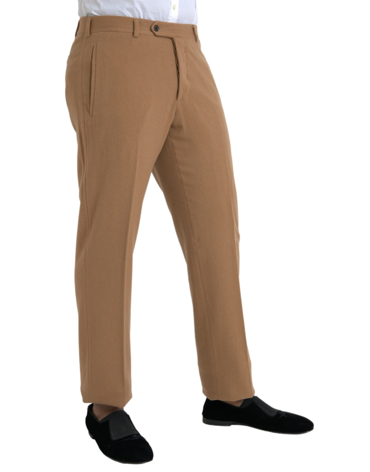 Pantalones de vestir rectos de hombre en cachemir beige de Prada