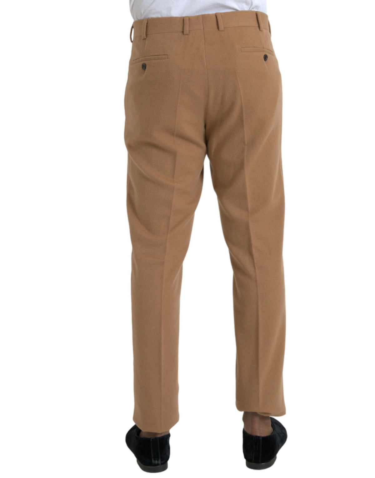 Pantalones de vestir rectos de hombre en cachemir beige de Prada