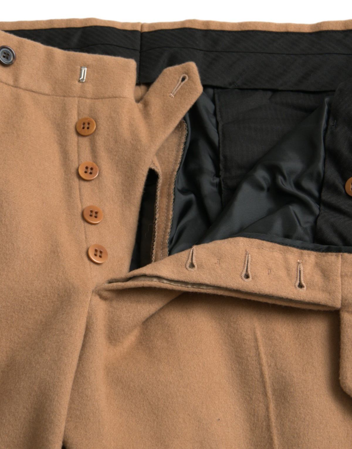 Pantalones de vestir rectos de hombre en cachemir beige de Prada