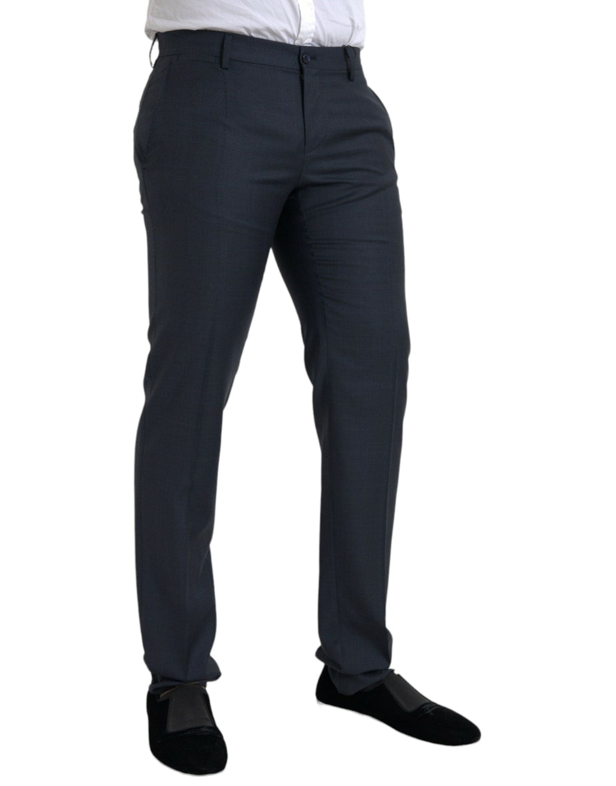 Pantalon skinny en laine bleu Dolce &amp; Gabbana pour homme