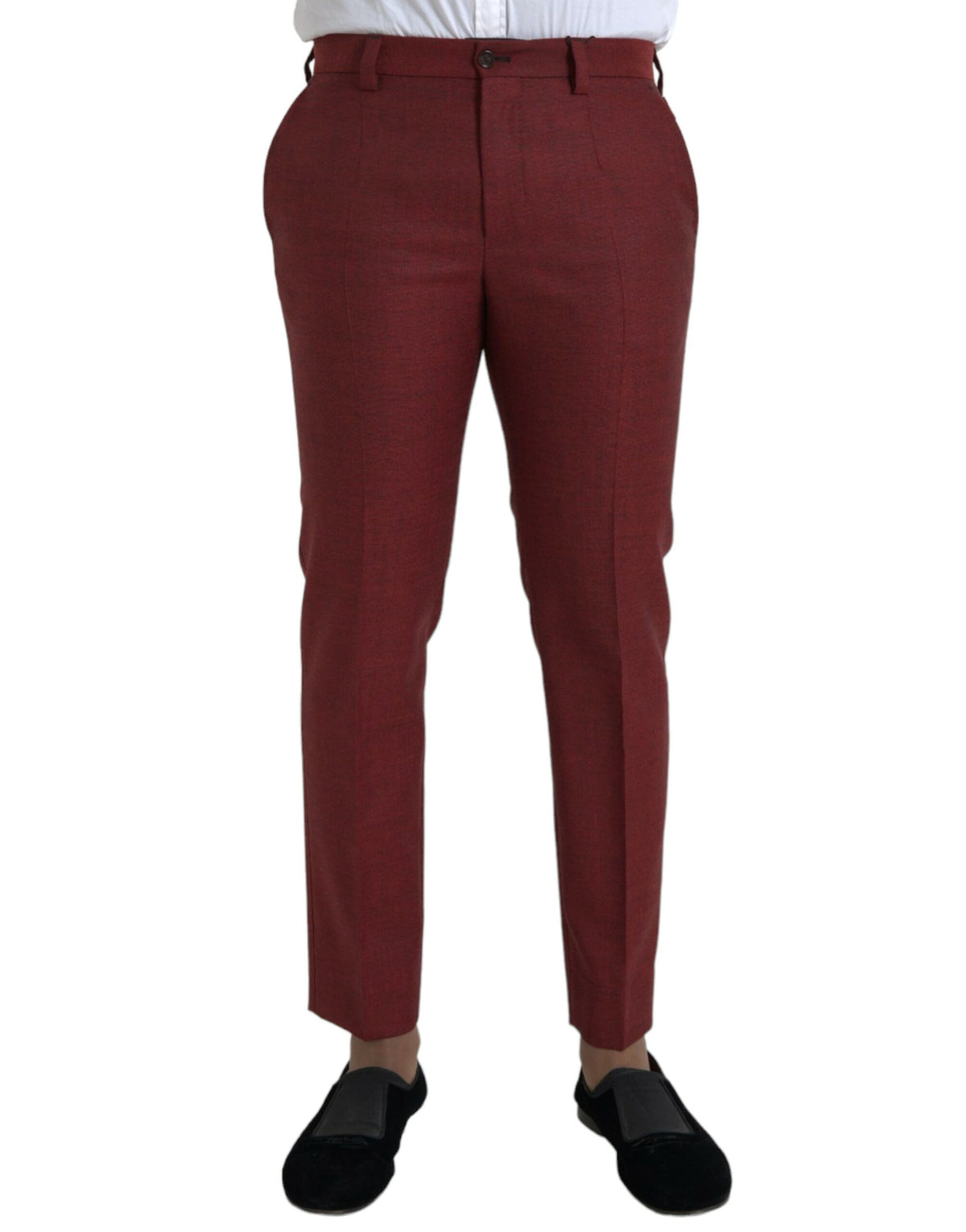 Pantalon skinny en laine marron Dolce &amp; Gabbana pour homme