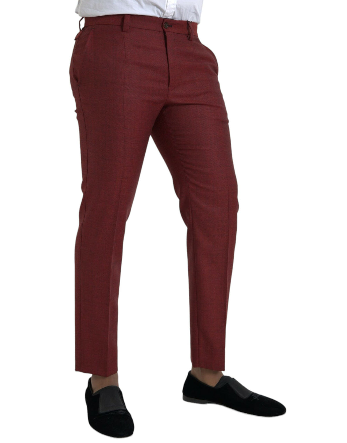 Pantalon skinny en laine marron Dolce &amp; Gabbana pour homme