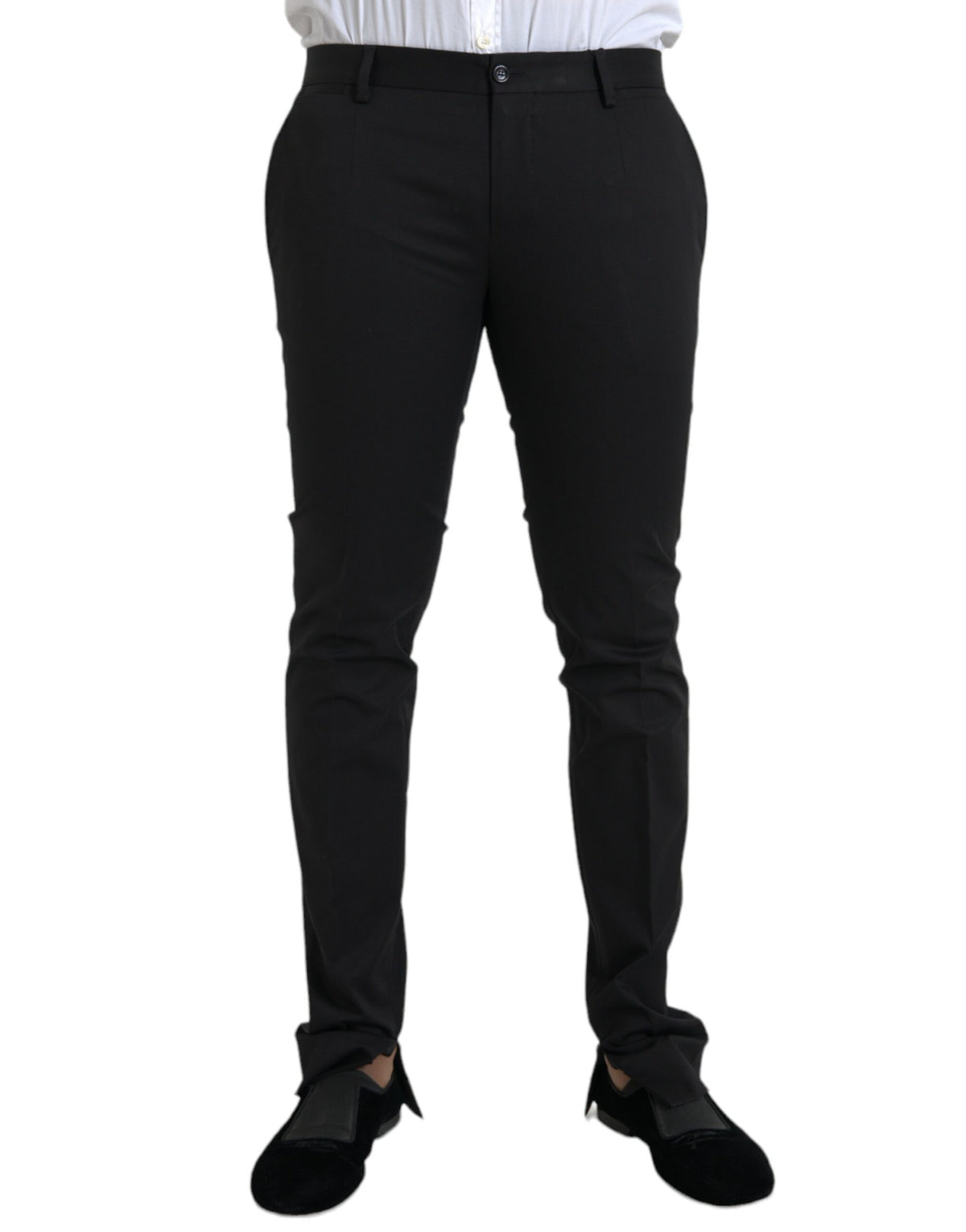 Pantalon skinny en coton stretch noir Dolce &amp; Gabbana