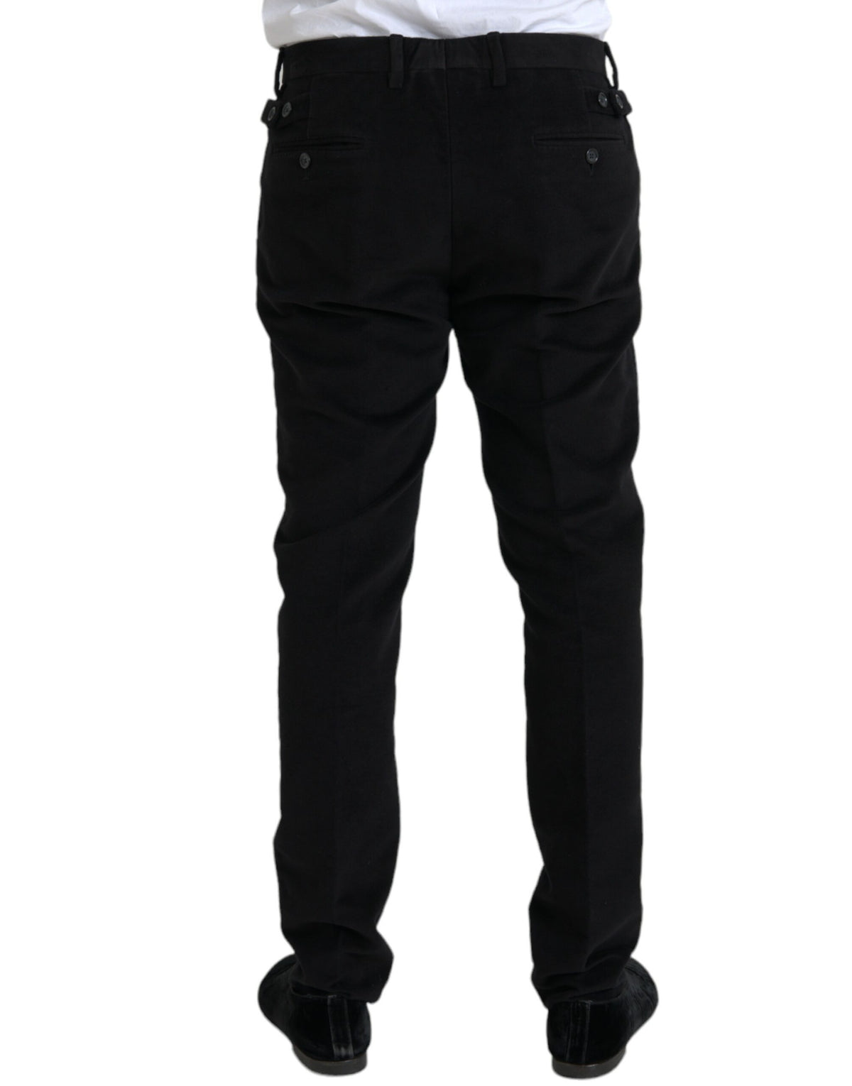 Pantalon skinny en velours de coton noir Dolce &amp; Gabbana