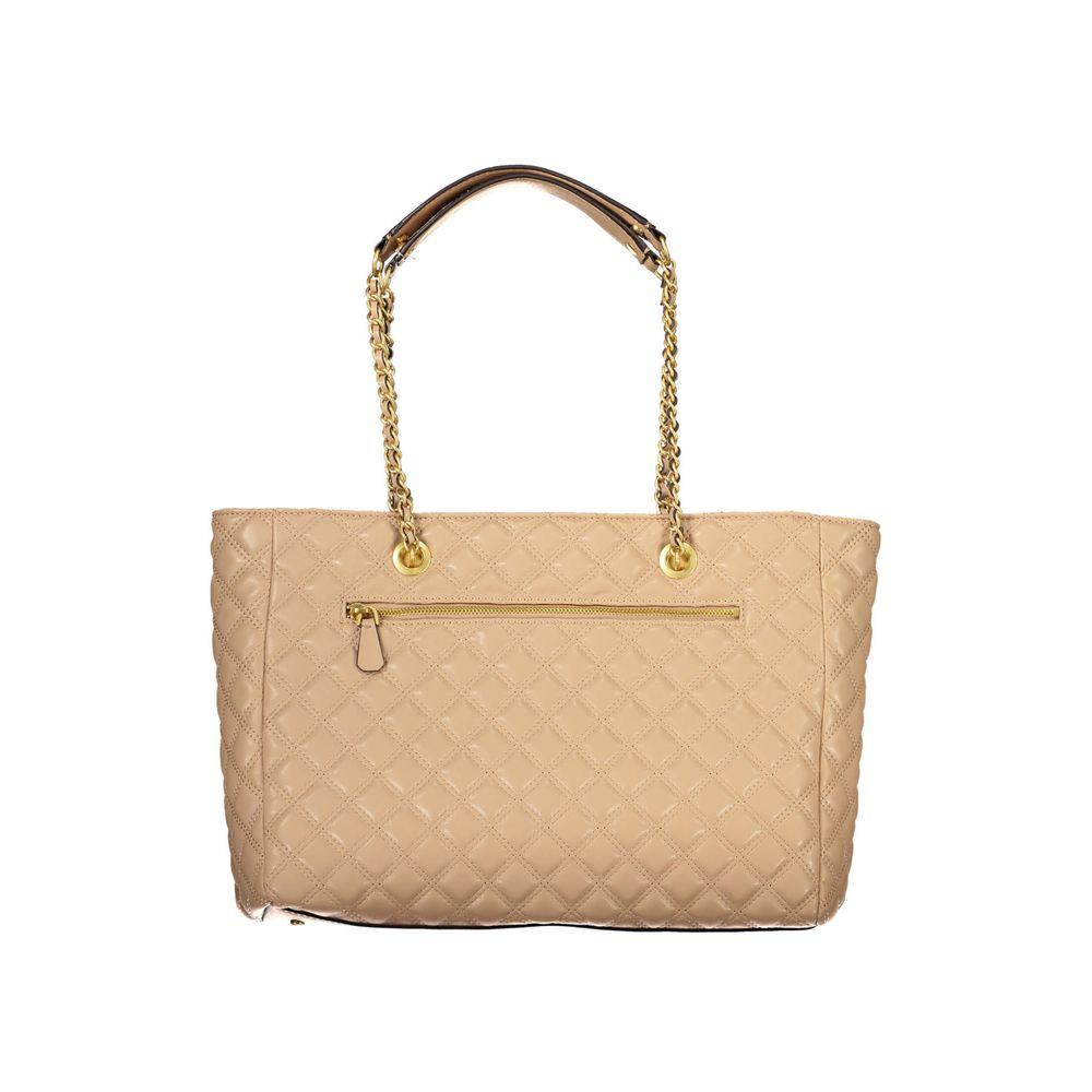 Bolso de mano beige de polietileno Guess Jeans