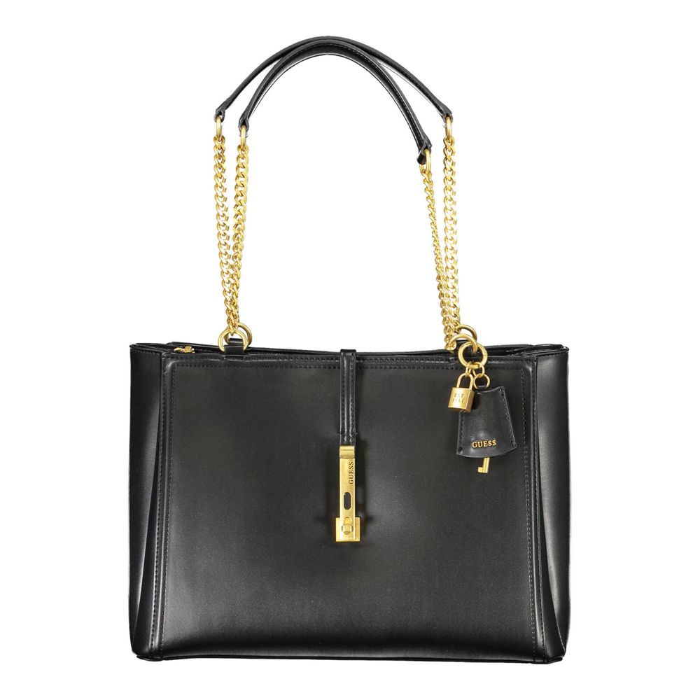 Bolso de mano de polietileno negro Guess Jeans