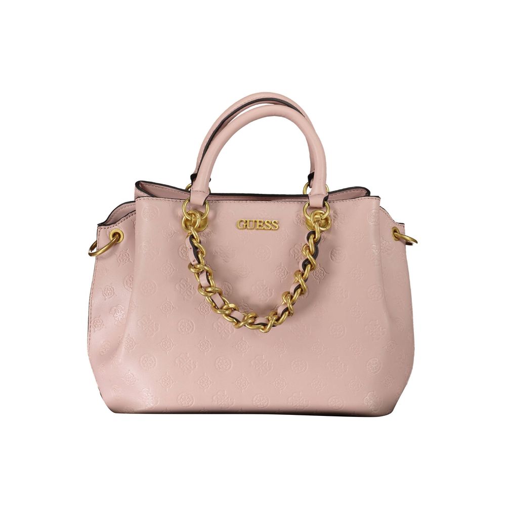 Bolso de mano de polietileno rosa Guess Jeans