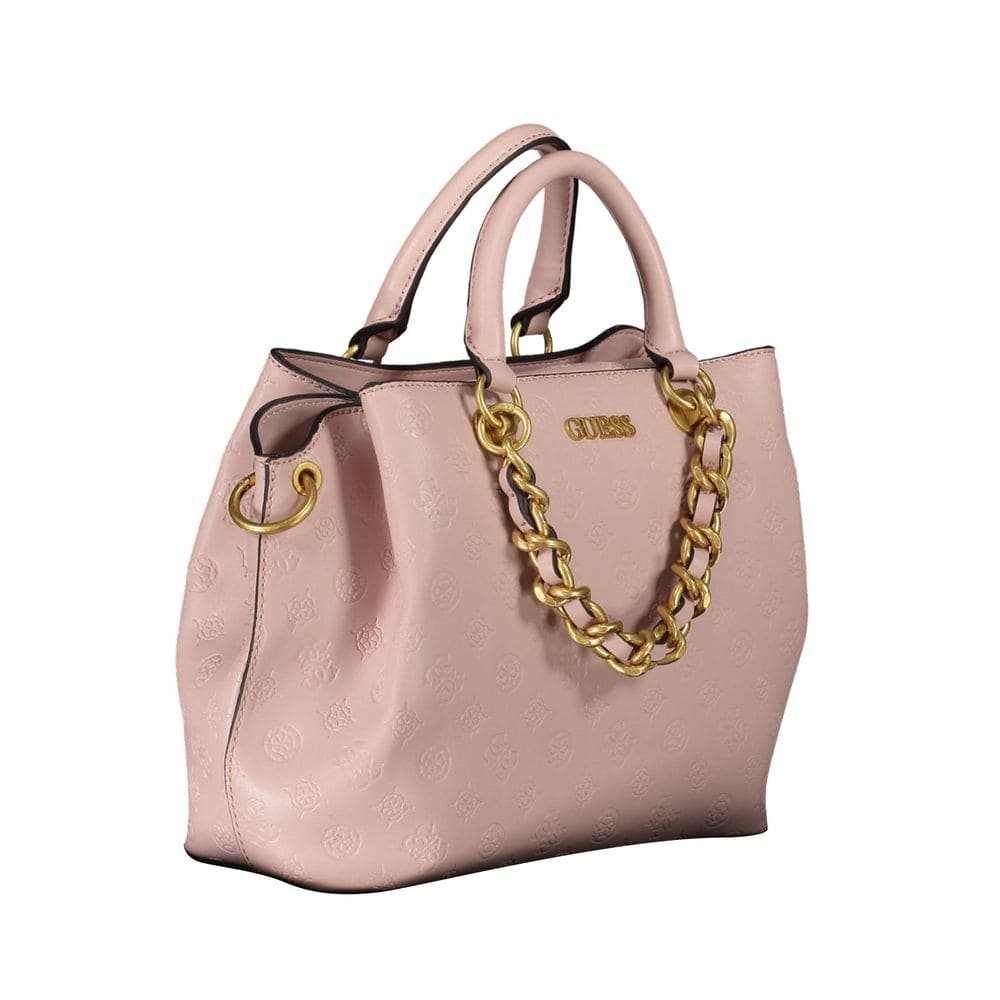 Bolso de mano de polietileno rosa Guess Jeans