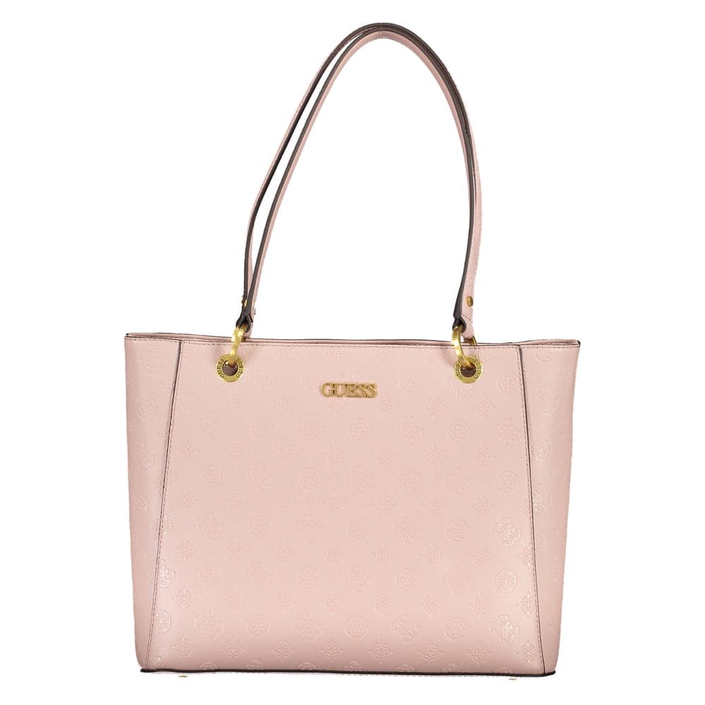 Bolso de mano de polietileno rosa Guess Jeans