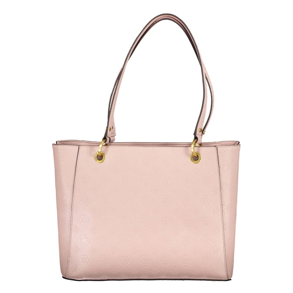 Bolso de mano de polietileno rosa Guess Jeans