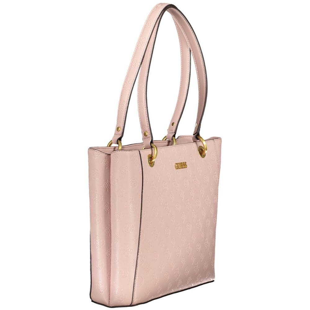 Bolso de mano de polietileno rosa Guess Jeans