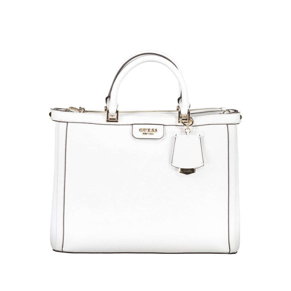 Bolso de mano de polietileno blanco Guess Jeans