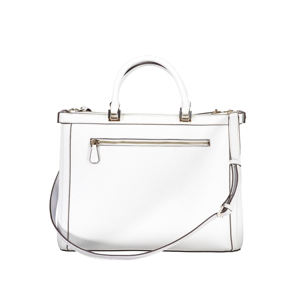 Bolso de mano de polietileno blanco Guess Jeans