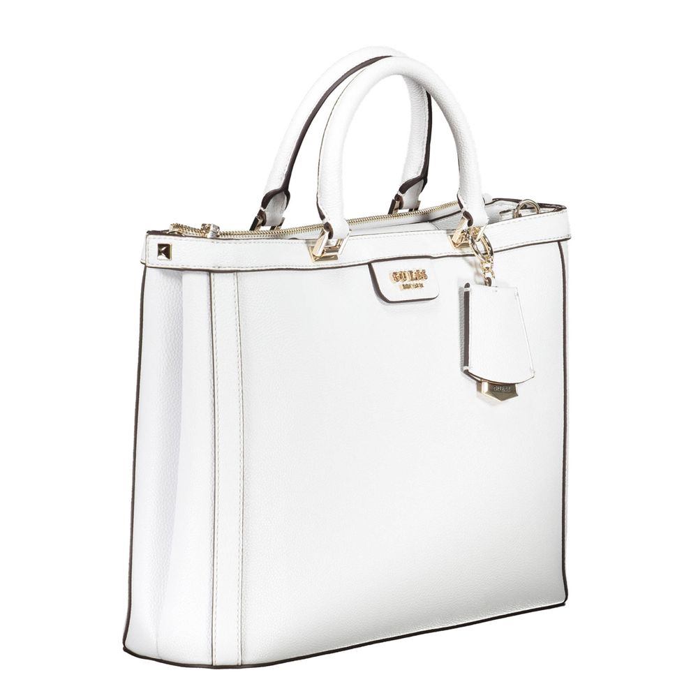 Bolso de mano de polietileno blanco Guess Jeans