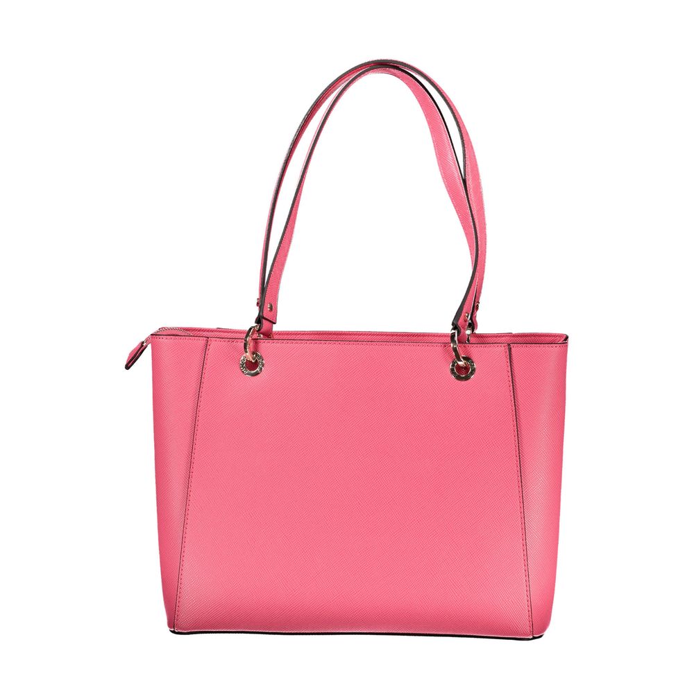 Bolso de mano de polietileno rosa Guess Jeans