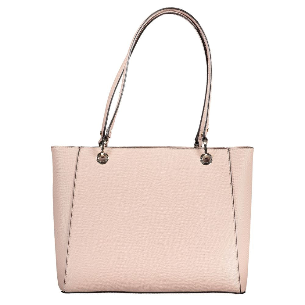 Bolso de mano de polietileno rosa Guess Jeans