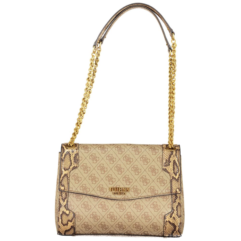 Bolso de mano beige de polietileno Guess Jeans