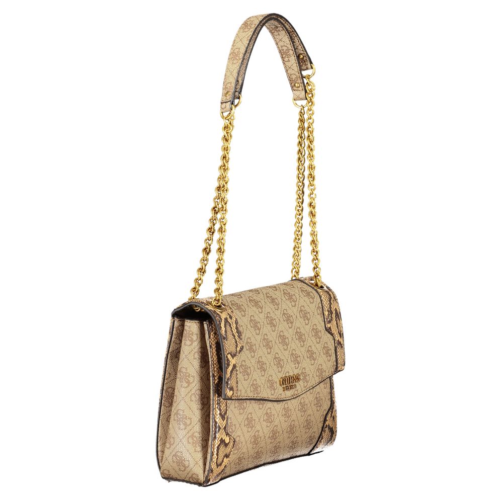 Bolso de mano beige de polietileno Guess Jeans