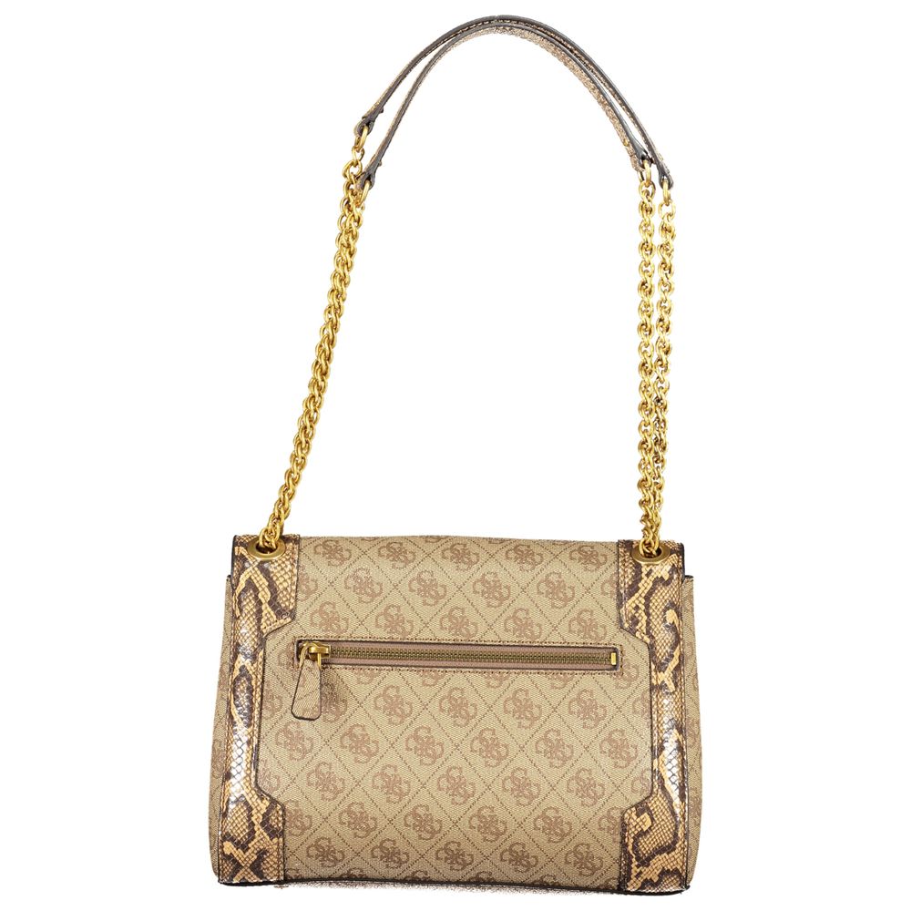 Bolso de mano beige de polietileno Guess Jeans