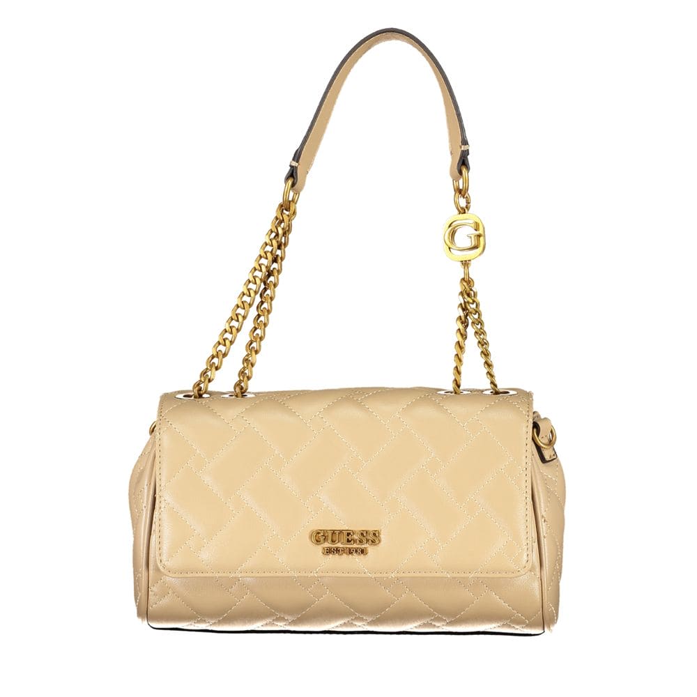 Bolso de mano beige de polietileno Guess Jeans