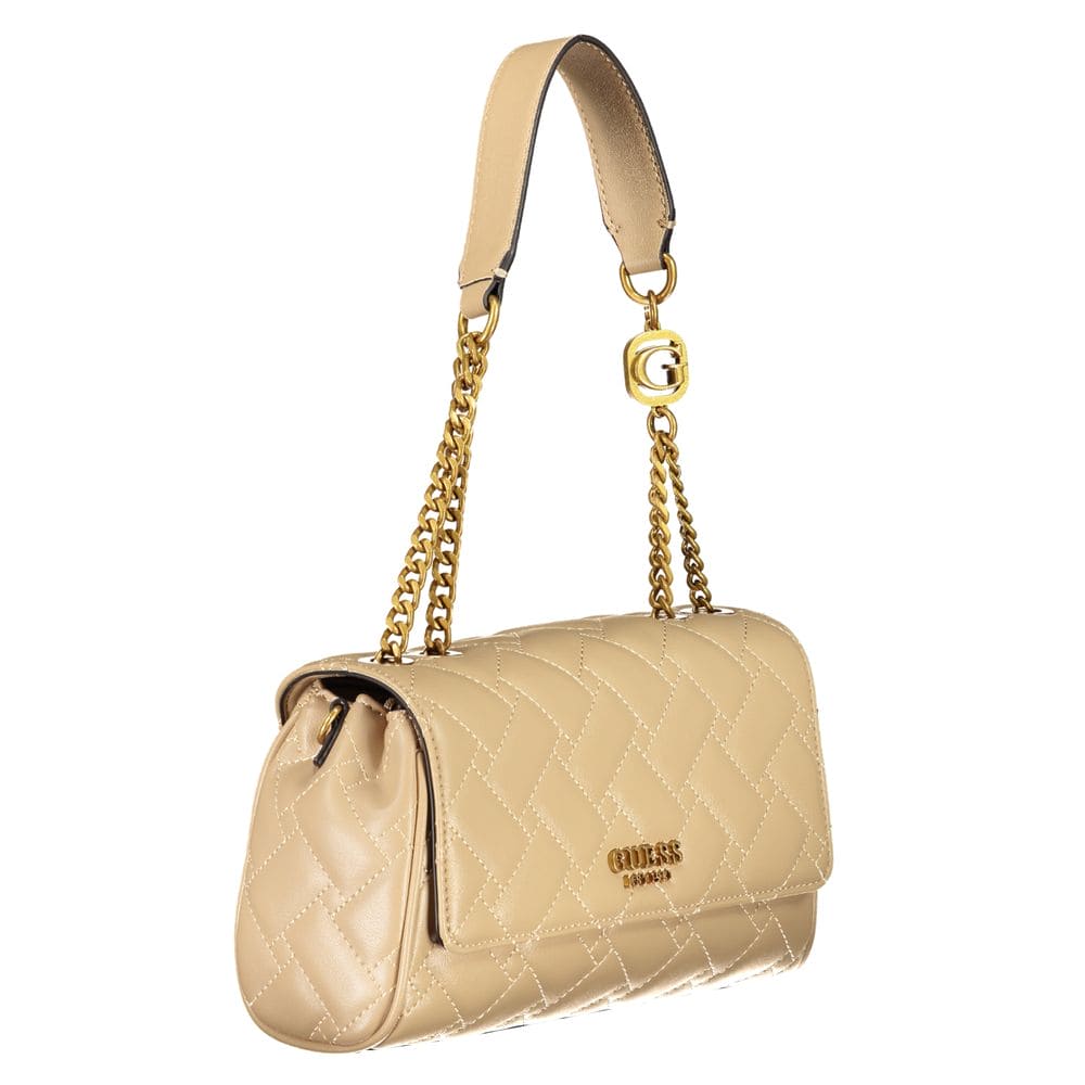 Bolso de mano beige de polietileno Guess Jeans