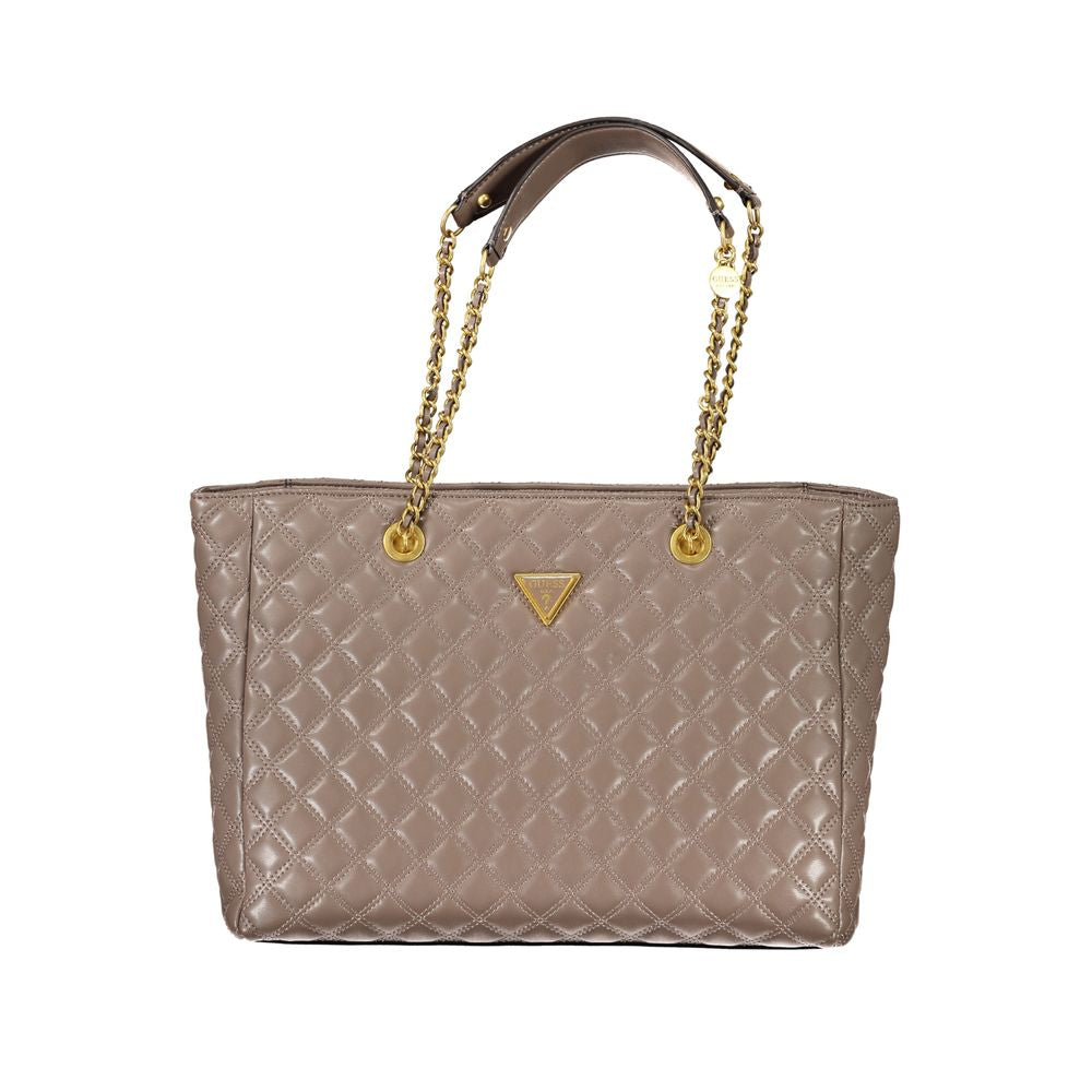 Bolso de mano beige de polietileno Guess Jeans