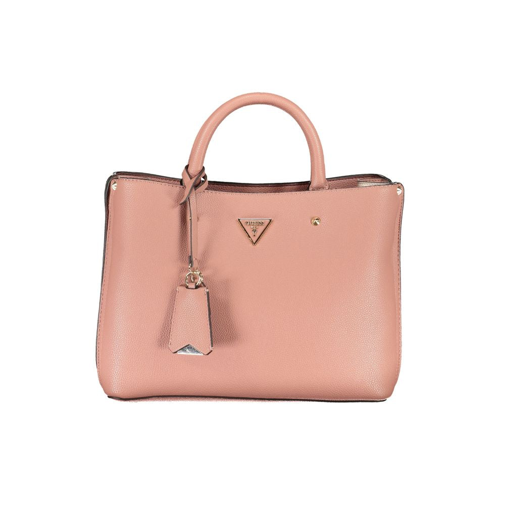 Bolso de mano de polietileno rosa Guess Jeans