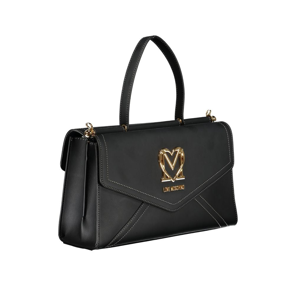 Bolso de mano de polietileno negro Love Moschino