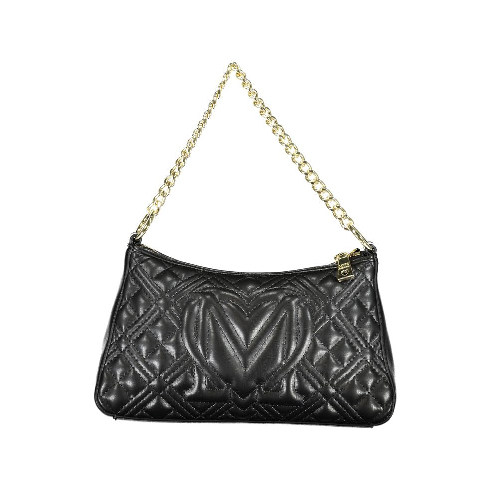 Bolso de mano de polietileno negro Love Moschino